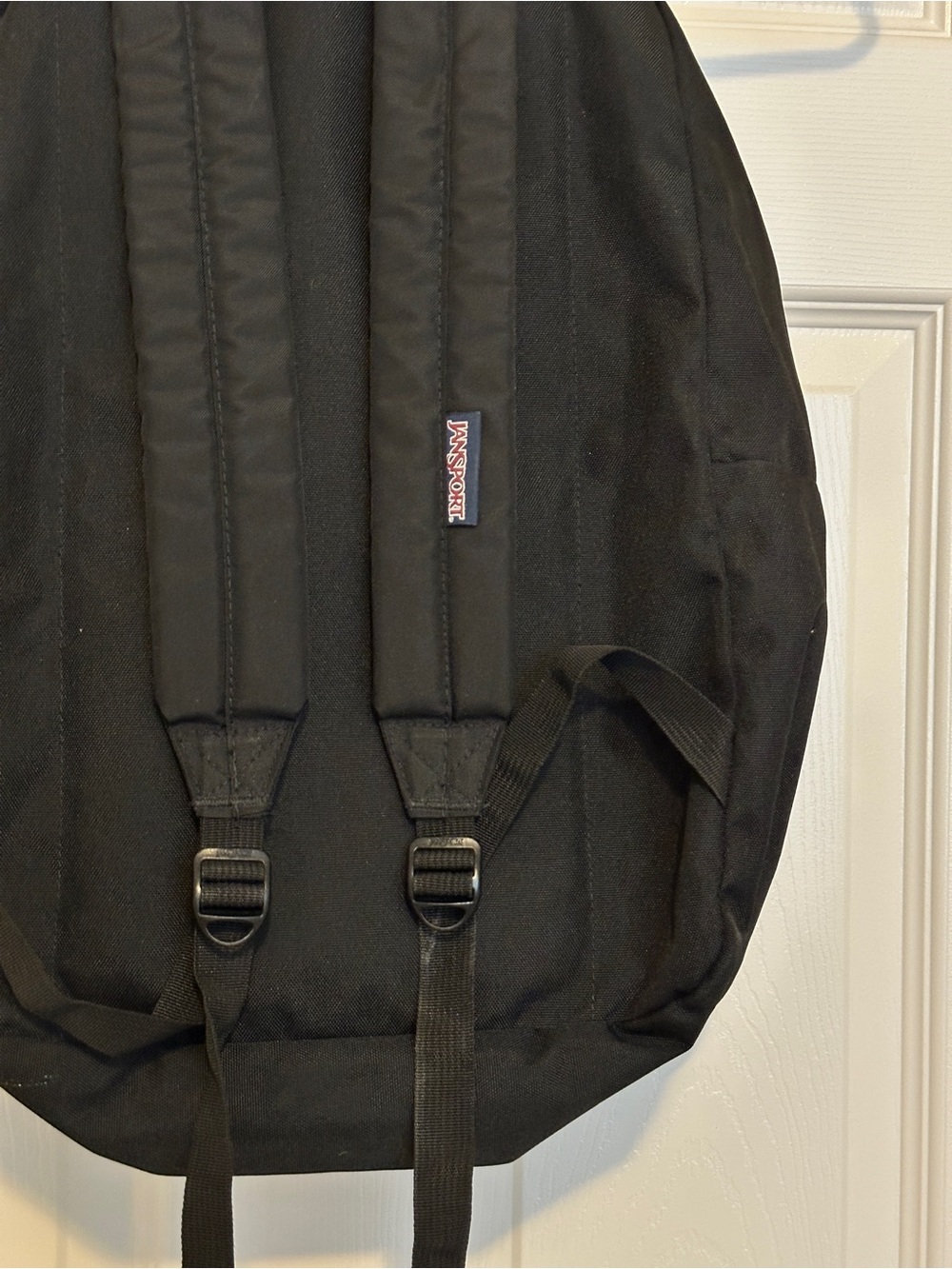 Jansport Superbreak Black Classic Backpack with Front Zip Pocket Preowned - Picture 4 of 5
